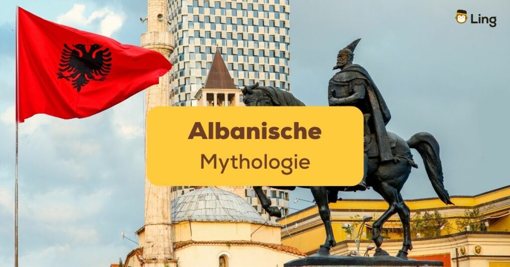 Albanische Flagge in Tirana