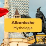 Albanische Flagge in Tirana