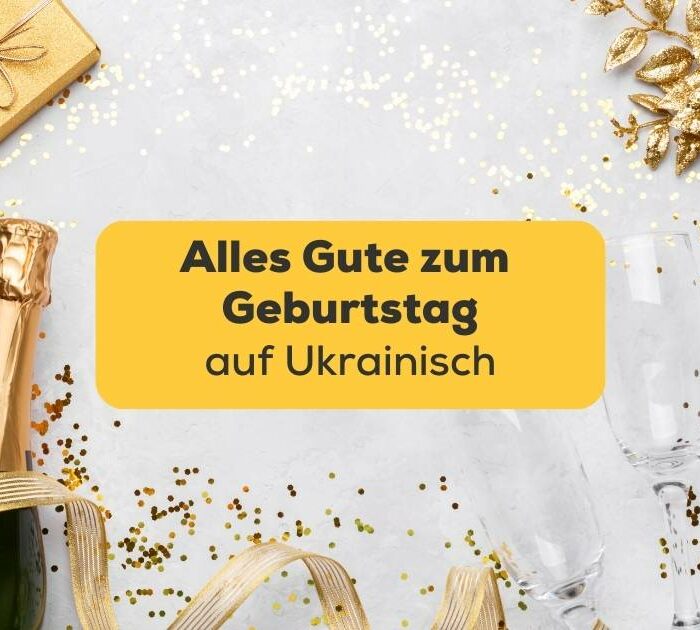 Lerne alles Gute zum Geburtstag auf Ukrainisch mit der Ling-App zusagen