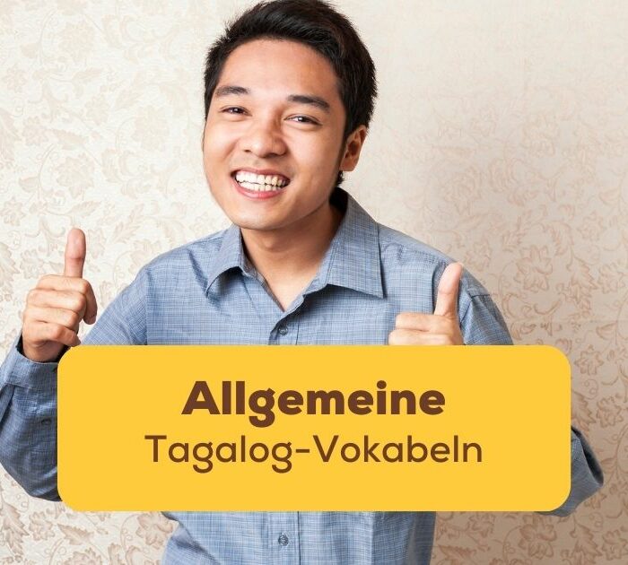 Ein Mann von den Philippinen reckt die Daumen hoch und lacht