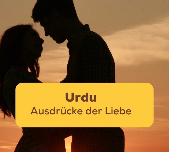Ausdrücke der Liebe auf Urdu, ein Paar bei Sonnenuntergang