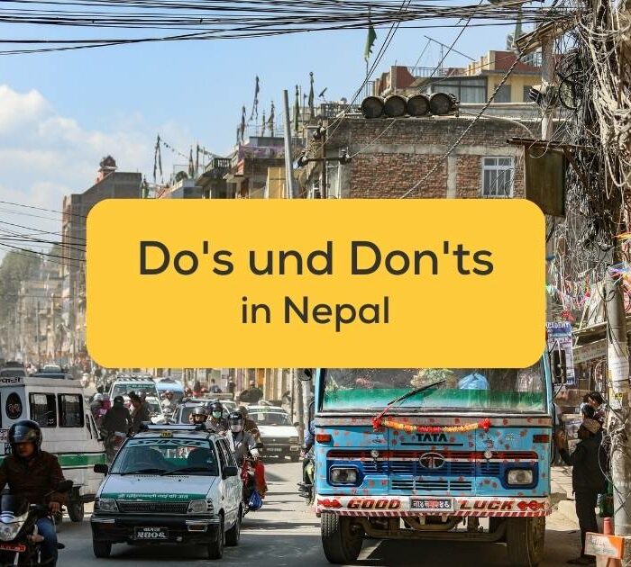 Do's und Don'ts in Nepal Szene einer Straße in Nepal
