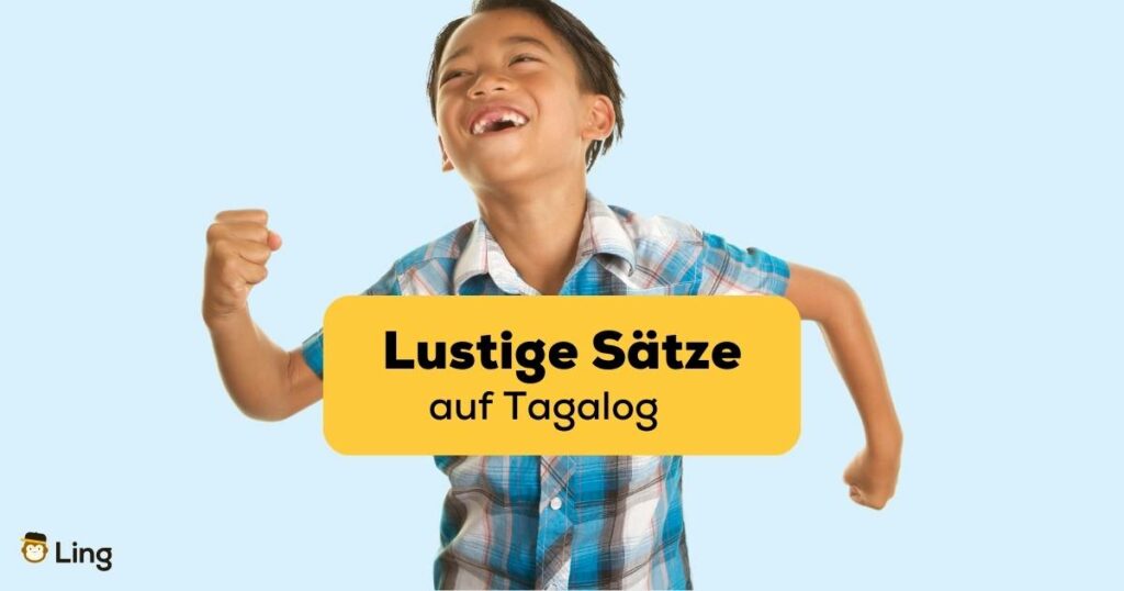 Filipino lacht über einfache und lustige Sätze auf Tagalog von der Ling-App