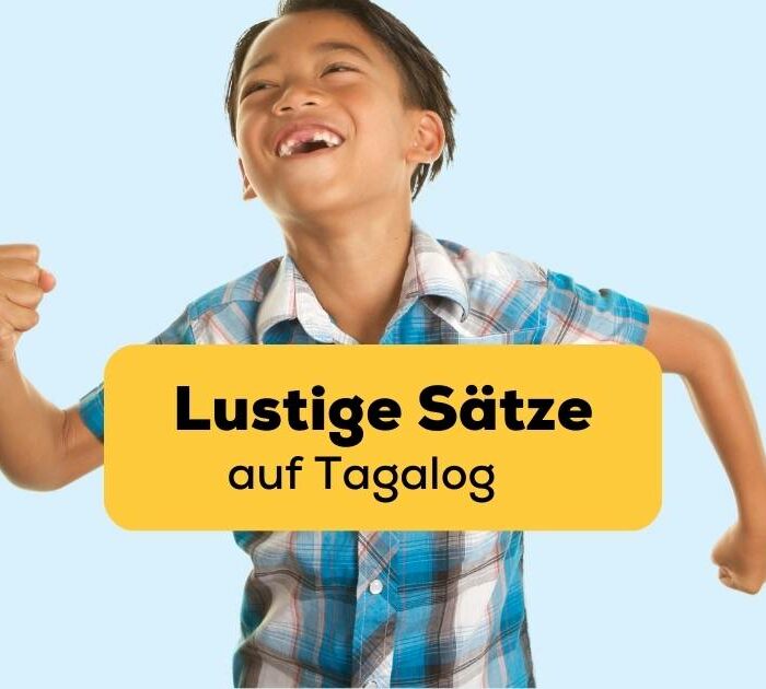 Filipino lacht über einfache und lustige Sätze auf Tagalog von der Ling-App