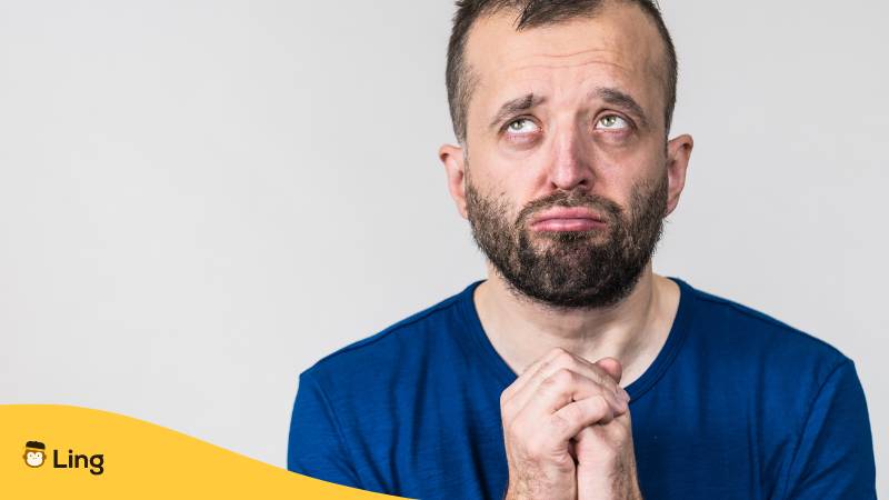Mann lernt Entschuldigung auf Französisch zu sagen mit Ling