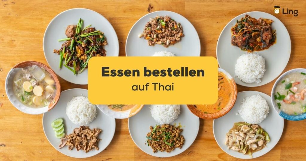 Tisch mit unterschiedlichen Reisgerichten aus der Thaiküche