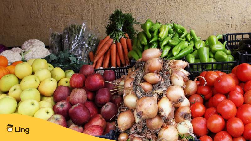 Frisches Obst und Gemüse sind wichtige Zutaten in slowenischem Essen