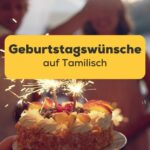 Freunde feiern gemeinsam und sagen Alles Gute zum Geburtstag auf Tamilisch