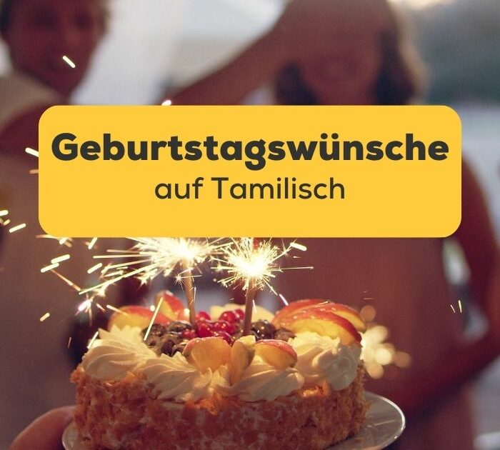 Freunde feiern gemeinsam und sagen Alles Gute zum Geburtstag auf Tamilisch