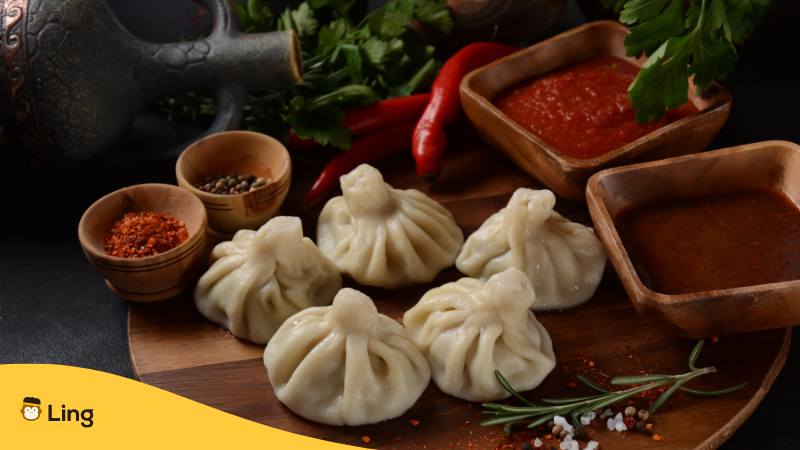 Georgisches Gericht Teigtaschen Khinkali