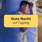 Filipino Mann schläft friedlich im Bett nachdem er Gute Nacht auf Tagalog gewünscht hat