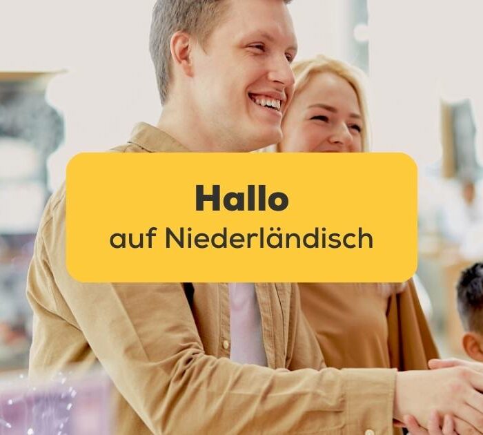 Hallo auf Niederländisch Holländer gibt die Hand um Hallo zu sagen