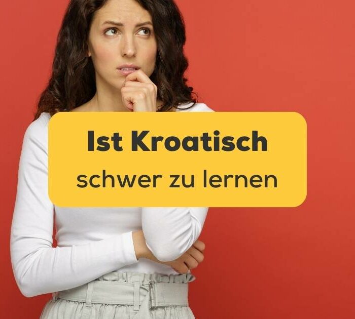 Frau wundert sich ist Kroatisch schwer zu lernen