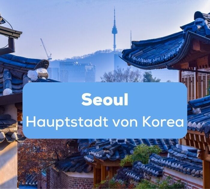 Stadtpanorama von Seoul, der Hauptstadt von Korea, wo Tradition auf Moderne trifft