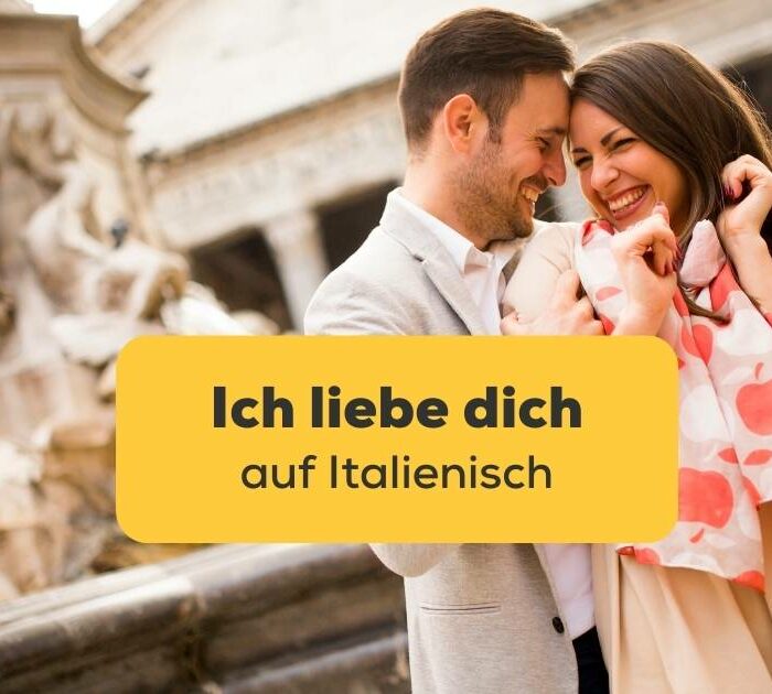 Paar in Italien möchte Ich liebe dich auf Italienisch s sagen und lernt es mit der Ling-App
