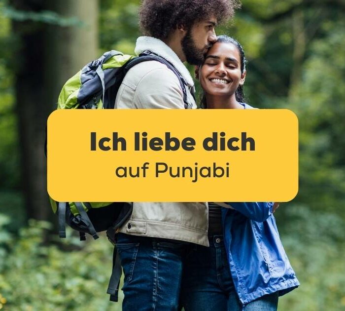 Punjabi Paar sagt Ich liebe dich auf Punjabi, dass sie mit der Ling-App gelernt haben
