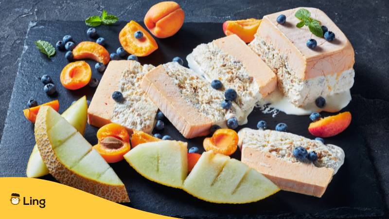 Mit der Ling-App weißt du das Semifreddo ein Traumdessert für den Sommer ist
