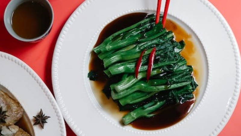 Speisen in Thailand Pad Pak Boong Fai Dang