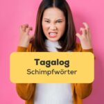 Filipina Frau gestikuliert mit den Armen aus Verärgerung und Frust