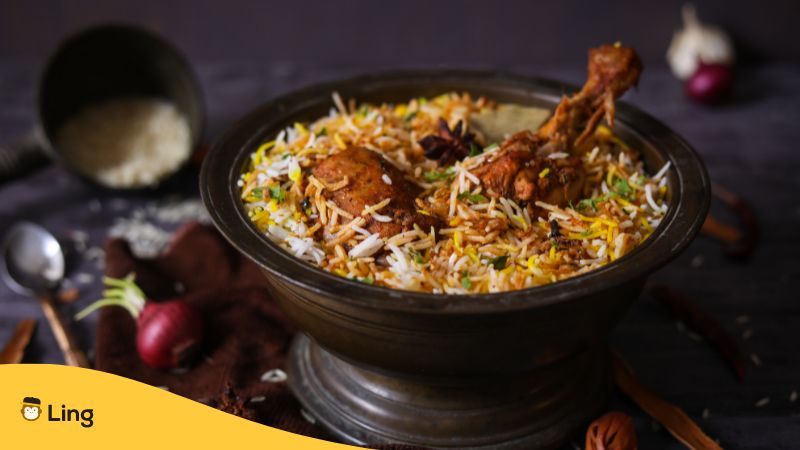 Tamilisches Gericht Aloo Biryani