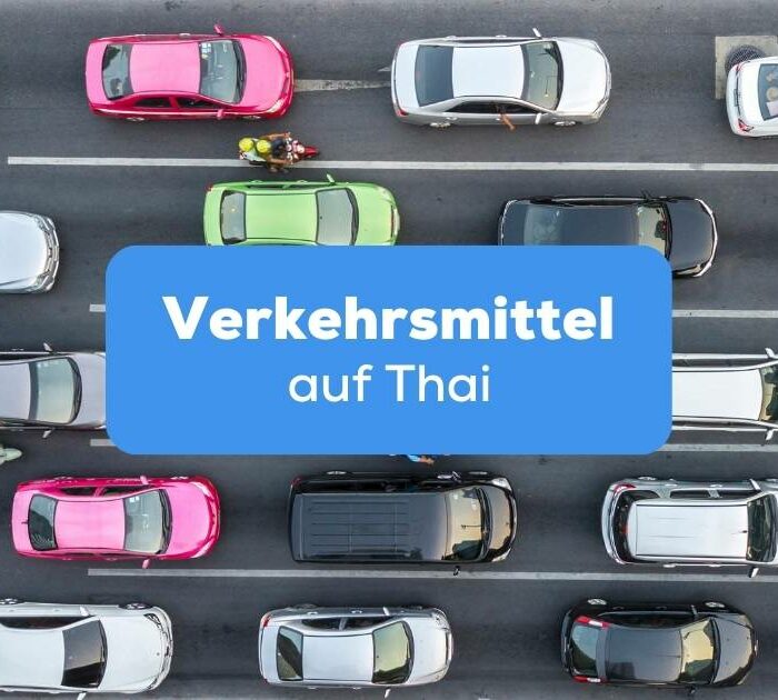 Verkehrsstau in Thailand mit unterschiedlichen Verkehrsmittel auf Thai